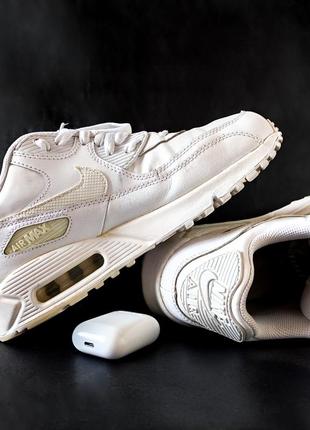 Кроссовки nike air max оригинал. белая классическая модель из натуральной кожи2 фото