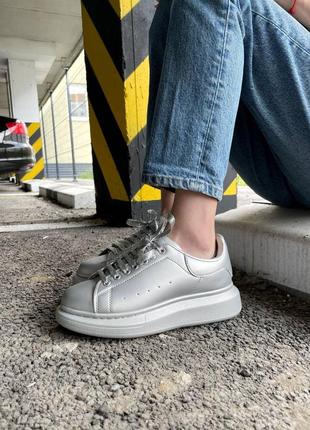 Alexander mcqueen silver lux, жіночі кросівки олександр маквін, кросівки маквін, жіночі літні кросівки маквин