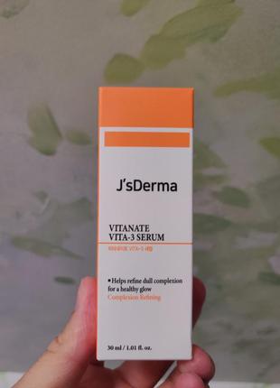 Сыворотка с ниацинамидом для борьбы с пигментацией jsderma vitanate vita-3 serum, 30 мл2 фото