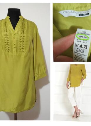 100% шёлк блузка шелковая туника роскошного цвета фисташки шовк супер качество!!!