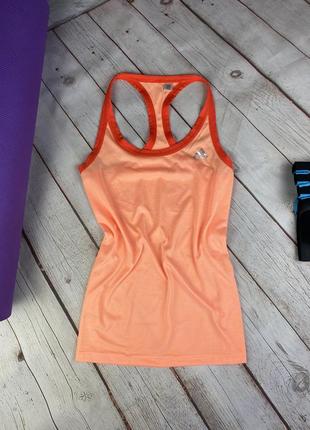 Жіноча спортивна бігова персикова футболка-топ adidas climalite