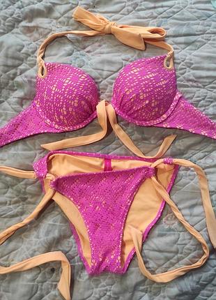 Супер стильный ажурный яркий купальник victoria's secret