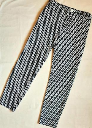 Літні штани h&m (швеція чорно біла сітка з блискавкою на боці розмір 48