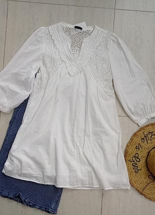 Белое хлопковое платье с вышивкой 🤍кружево беременным👶