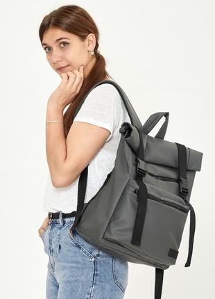 Жіночий рюкзак ролл sambag rolltop zard - графітовий1 фото