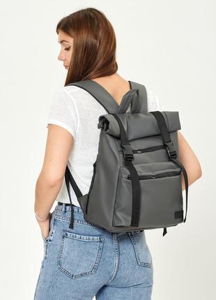 Жіночий рюкзак ролл sambag rolltop zard - графітовий2 фото