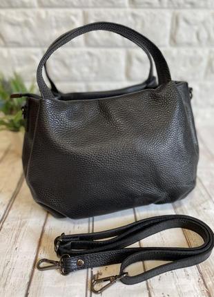 Італійська шкіряна сумка 👜🇮🇹 чорна нова колекція