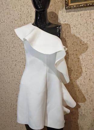 Стильное миди платье из неопрена на одно плечо 44-46 размер10 фото