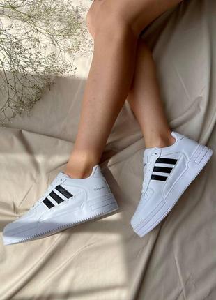 Adidas dass-ler white black новинка жіночі брендові кросівки адідас легкі білі з чорним полосками женские лёгкие белые кроссовки9 фото