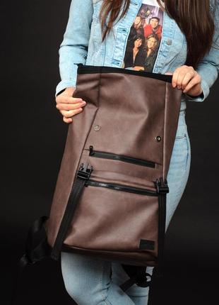 Женский рюкзак рол sambag rolltop zard - шоколадный9 фото