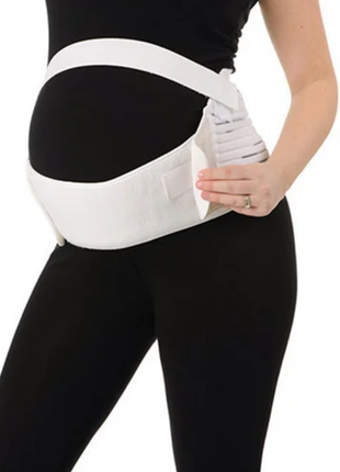 Бандаж для беременных эластичный пояс дородовый белый3 фото