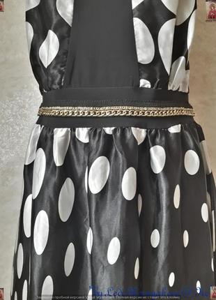 Нарядное платье в пол в чёрно-белый крупный горох с переливами на свету, размер л-ка7 фото