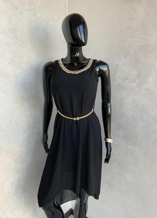 Интересное черное платье свободного кроя в стиле massimo dutti