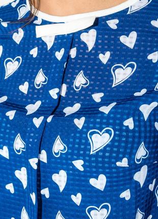 Блузка женская 115r170 цвет сине-белый-сердце4 фото