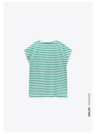 Zara топ, футболка в полоску с v-образным вырезом, тельняжка5 фото