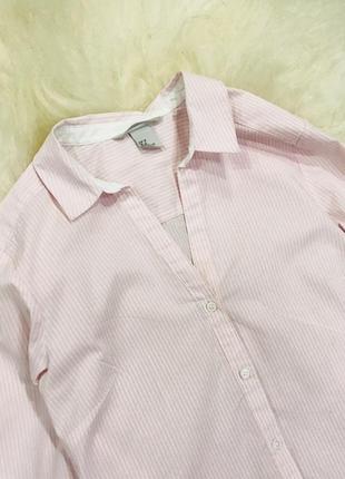 Рубашка в розовую полоску3 фото