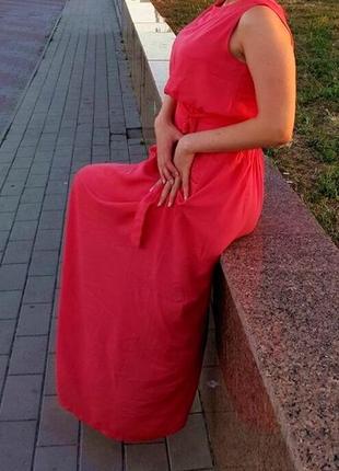 Коттоновое красиве довге плаття сарафан8 фото