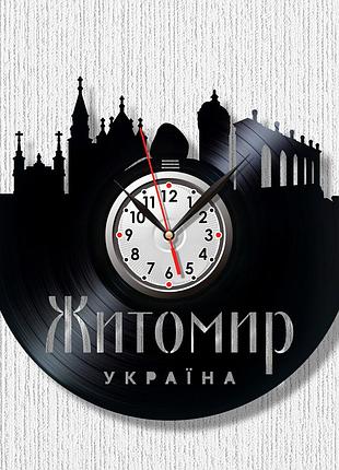 Місто житомир годинник на стіну вініловий годинник міста україни український сувенір годинники настінні