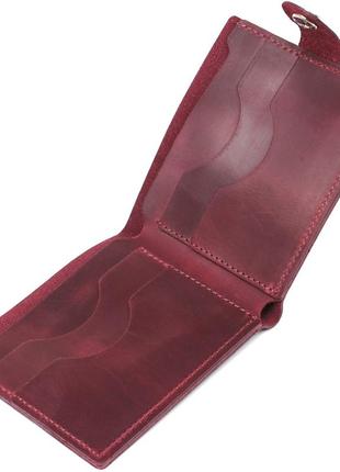 Женское винтажное портмоне shvigel 16457 бордовый4 фото