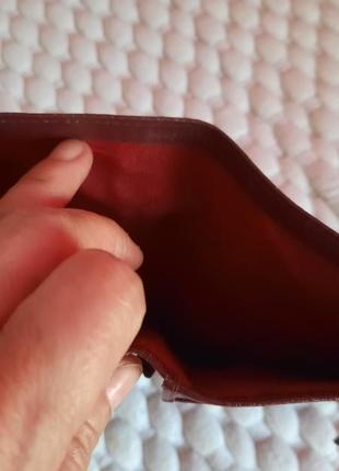 Бордовое кожаное портмоне, кошелёк9 фото