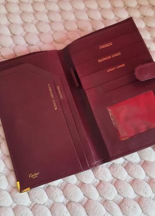 Бордовое кожаное портмоне, кошелёк4 фото