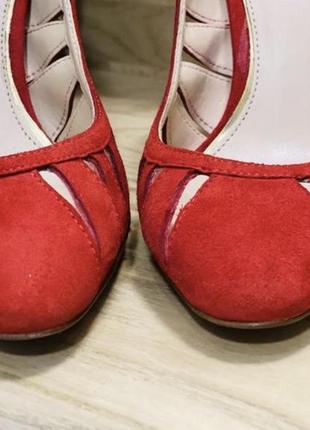 Замшені червоні туфлі6 фото