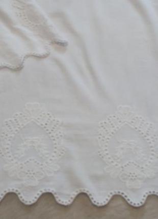 Біла блузка бавовна ажурна вишивка ришельє прошва damart розмір 14/163 фото