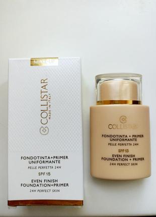 Тональный крем и основа под макияж collistar evening foundation + primer 24h perfect skin spf15 01 ivory, 35 мл