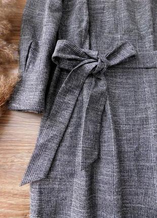 Изысканное платье из костюмной ткани с вырезом лодочкой и поясом от h&m8 фото