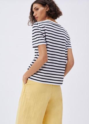 Zara топ футболка тільник смужка смугаста чорно біла нова розмір м3 фото