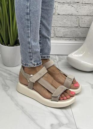 36-42 рр босоножки нат. замша на платформе