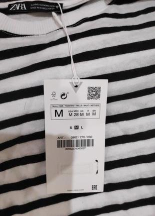 Zara топ футболка тільник смужка смугаста чорно біла нова розмір м7 фото