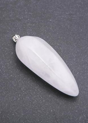 Кулон з натурального каменю білий кварц 50х20мм(+-)