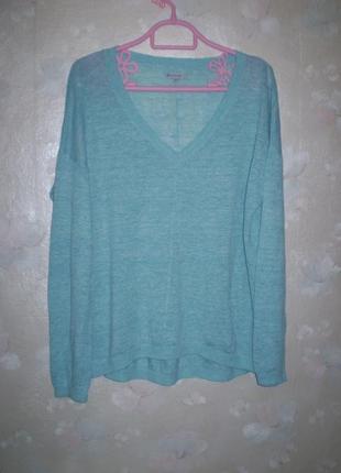 Свитер женский легкий льняной jigsaw, лен бирюзовый