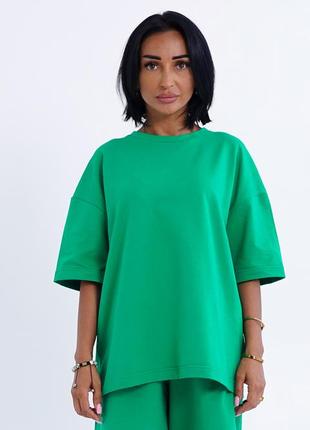 Футболка оверсайз. женская футболка. зеленая футболка