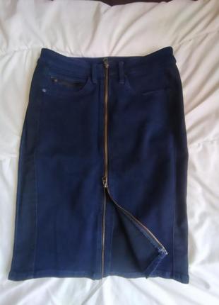 Фирменная    джинсовая юбка миди6 фото