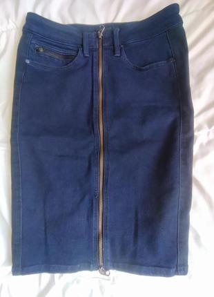 Фирменная    джинсовая юбка миди1 фото