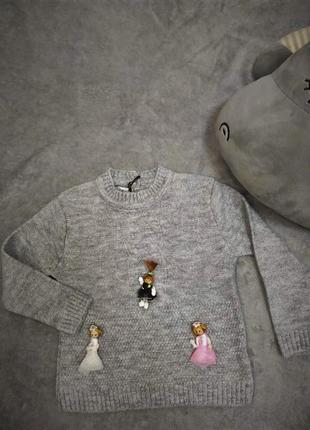 Дитячий светр з ляльками на 2-3 роки2 фото