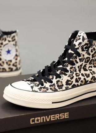 Converse all star hight leopard трендові кеди конверс леопардові классические кеды леопардовые весна лето2 фото