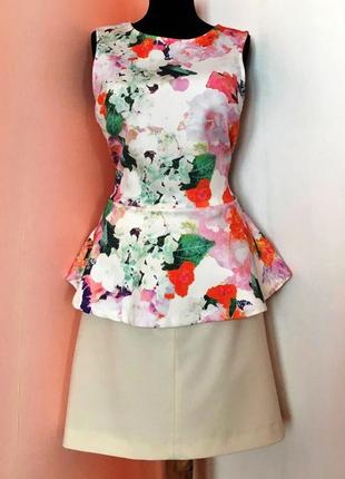 Французская светлая базовая юбка "kookai" из костюмной ткани-стрейч5 фото