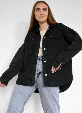 Модная джинсовая куртка-рубашка oversize