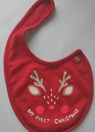 Слюнявчик my first christmas