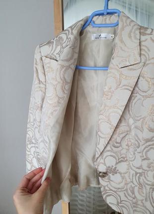 Святковий піджак дизайнерський жакет пиджак золотистий5 фото