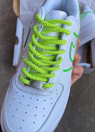 Женские кожаные кроссовки nike air force 1 low white custom#найк5 фото