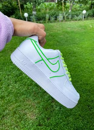 Мужские кожаные кроссовки nike air force 1 low white custom#найк