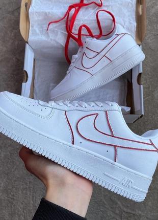 Женские кожаные кроссовки nike air force 1 low white custom#найк