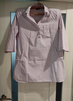 Туника хлопок на застежках, рубашка с карманами на пуговицах, сорочка, туніка з кишенями1 фото