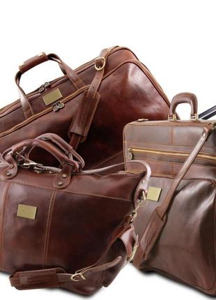 Набір з 3х шкіряних дорожніх сумок tuscany leather luxurious tl1410781 фото