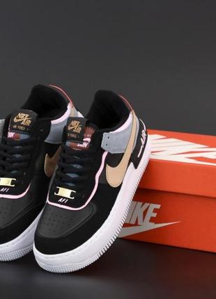 Женские кроссовки nike air force 1 shadow black white 36-37-38-39-40