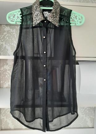 Блуза летняя женская полупрозрачная, р. xs